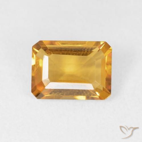 1.40ct طبيعي Medium Light Orange-Gold سيترين, قص الزمرد, VVS