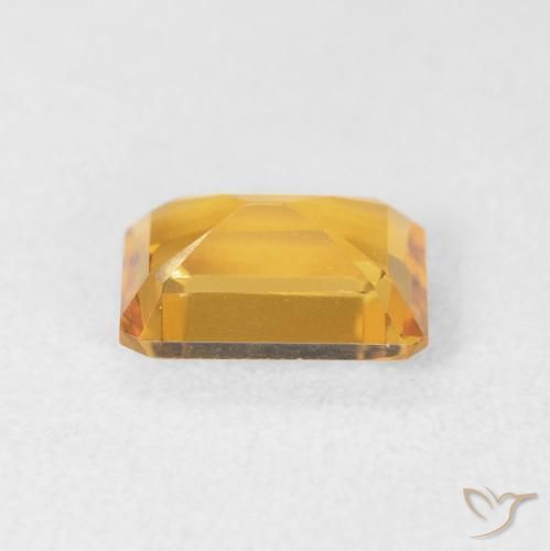 سيترين Medium Light Orange-Gold طبيعي، ثمانى / قصة زمرد، 1.40 قيراط، VVS