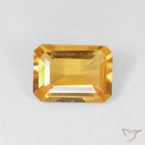 1.15ct طبيعي Medium Light Orange-Gold سيترين, قص الزمرد, VVS
