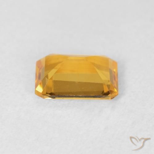 سيترين Medium Light Orange-Gold طبيعي، ثمانى / قصة زمرد، 1.15 قيراط، VVS