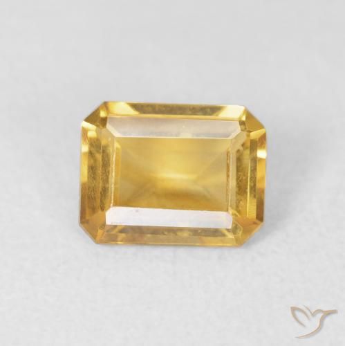1.25ct طبيعي ذهبى متوسط سيترين, قص الزمرد, VVS