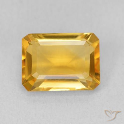 1.54ct طبيعي Medium Light Orange-Gold سيترين, قص الزمرد, VVS
