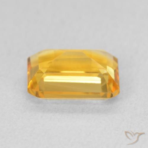 سيترين Medium Light Orange-Gold طبيعي، ثمانى / قصة زمرد، 1.54 قيراط، VVS
