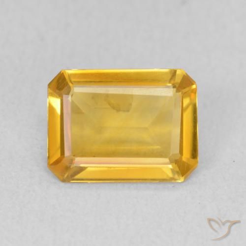 1.09ct طبيعي ذهبى متوسط سيترين, قص الزمرد, VVS