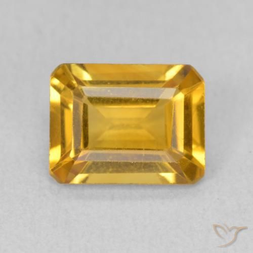 1.38ct طبيعي برتقالى ذهبى غامق سيترين, قص الزمرد, VVS-VS