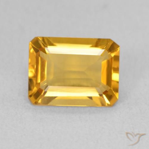 1.41ct طبيعي برتقالى ذهبى غامق سيترين, قص الزمرد, VVS