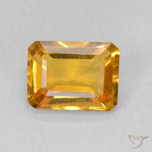 1.42ct طبيعي ذهبى-برتقالى متوسط سيترين, قص الزمرد, VVS