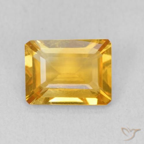 1.35ct طبيعي ذهبى متوسط سيترين, قص الزمرد, VVS