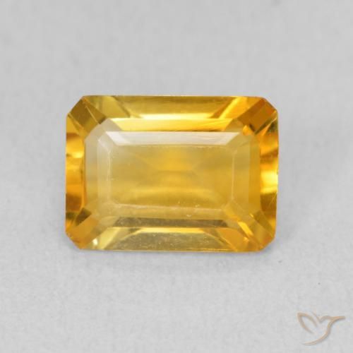 1.26ct طبيعي ذهبى متوسط سيترين, قص الزمرد, VVS