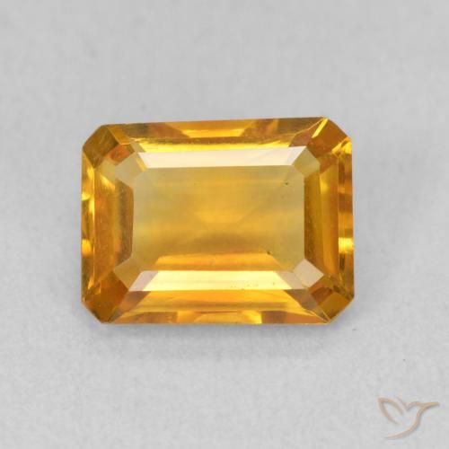 1.34ct طبيعي ذهبى-برتقالى غامق سيترين, قص الزمرد, VVS