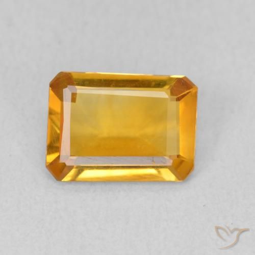 0.93ct طبيعي ذهبى-برتقالى غامق سيترين, قص الزمرد, VVS