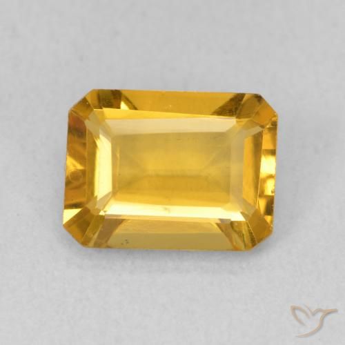 1.35ct طبيعي برتقالى ذهبى غامق سيترين, قص الزمرد, VVS-VS