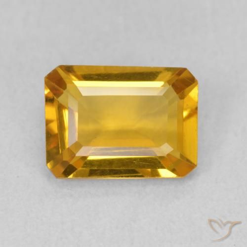 1.29ct طبيعي ذهبى داكن سيترين, قص الزمرد, VVS-VS