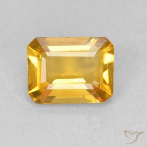 1.29ct طبيعي ذهبى متوسط سيترين, قص الزمرد, VVS-VS