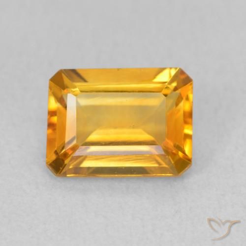 1.42ct طبيعي ذهبى-برتقالى غامق سيترين, قص الزمرد, VVS