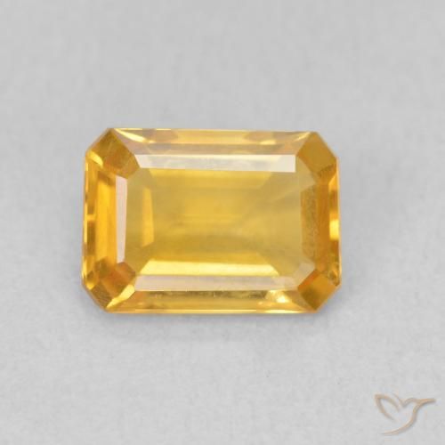 1.07ct طبيعي ذهبى متوسط سيترين, قص الزمرد, VVS-VS