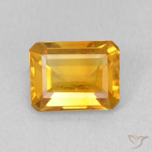 1.34ct طبيعي Medium Light Orange-Gold سيترين, قص الزمرد, VVS-VS