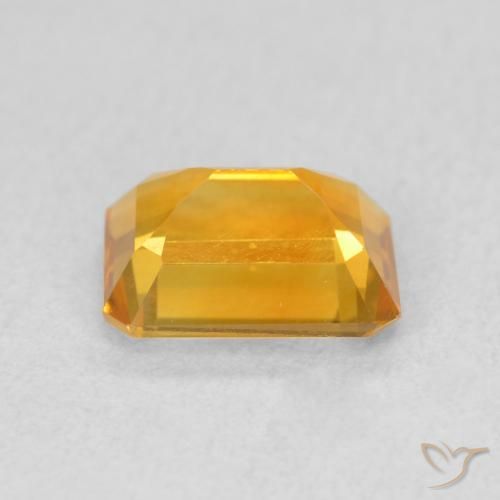 سيترين Medium Light Orange-Gold طبيعي، ثمانى / قصة زمرد، 1.34 قيراط، VVS-VS