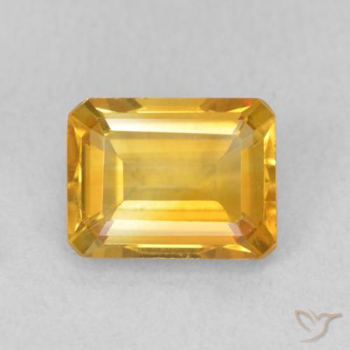 1.48ct طبيعي ذهبى متوسط سيترين, قص الزمرد, VVS