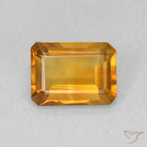 1.12ct طبيعي ذهبى-برتقالى داكن سيترين, قص الزمرد, VVS-VS