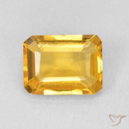 1.44ct طبيعي ذهبى متوسط سيترين, قص الزمرد, VVS