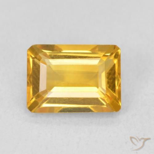 1.45ct طبيعي برتقالى ذهبى غامق سيترين, قص الزمرد, VVS