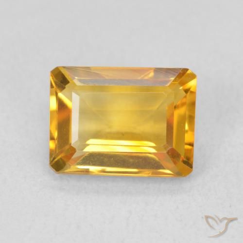 1.39ct طبيعي ذهبى داكن سيترين, قص الزمرد, VVS