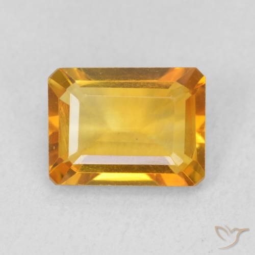 1.41ct طبيعي ذهبى-برتقالى داكن سيترين, قص الزمرد, VVS