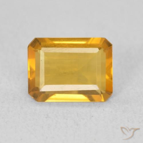1.06ct طبيعي ذهبى داكن سيترين, قص الزمرد, VVS
