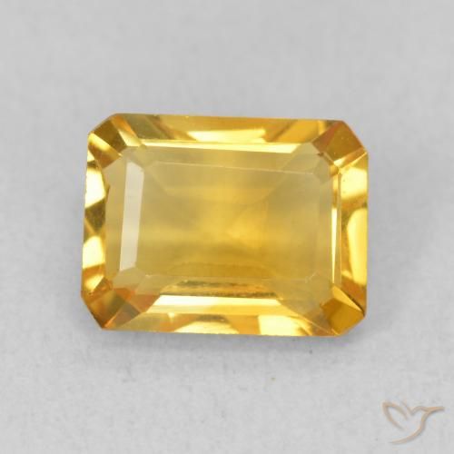1.46ct طبيعي ذهبى متوسط سيترين, قص الزمرد, VVS