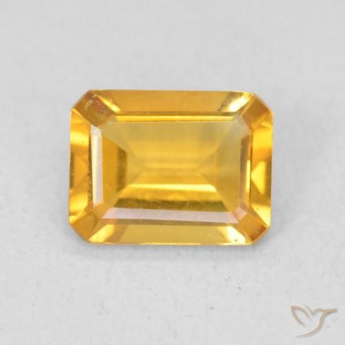 1.10ct طبيعي ذهبى متوسط سيترين, قص الزمرد, VVS