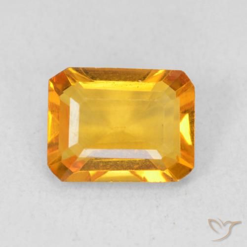 1.23ct طبيعي ذهبى-برتقالى داكن سيترين, قص الزمرد, VVS