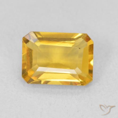 1.30ct طبيعي ذهبى متوسط سيترين, قص الزمرد, VVS
