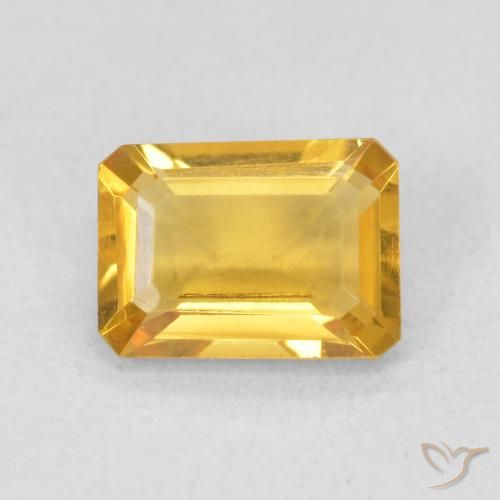 1.24ct طبيعي برتقالى ذهبى غامق سيترين, قص الزمرد, VVS