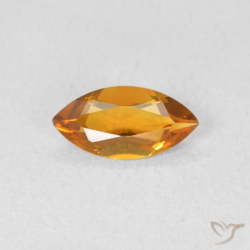 0.42ct طبيعي ذهبى-برتقالى غامق سيترين, ماركيز, VVS