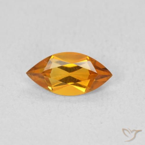 0.53ct طبيعي ذهبى-برتقالى غامق سيترين, ماركيز, VVS