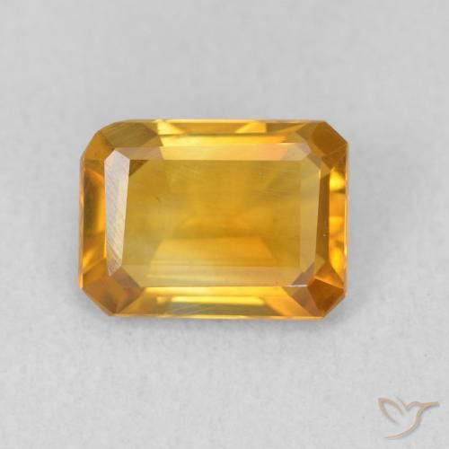 1.11ct طبيعي ذهبى-برتقالى متوسط سيترين, قص الزمرد, VVS-VS