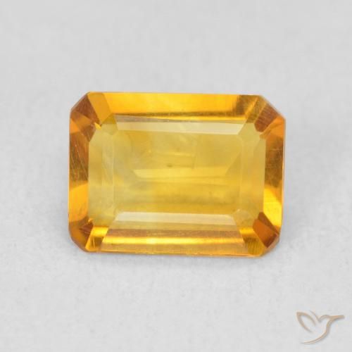 1.07ct طبيعي ذهبى متوسط سيترين, قص الزمرد, VVS-VS