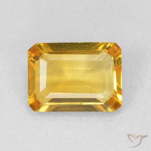 1.22ct طبيعي ذهبي سيترين, قص الزمرد, VVS