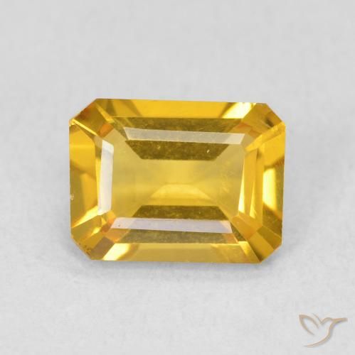 1.16ct طبيعي ذهبى متوسط سيترين, قص الزمرد, VVS-VS