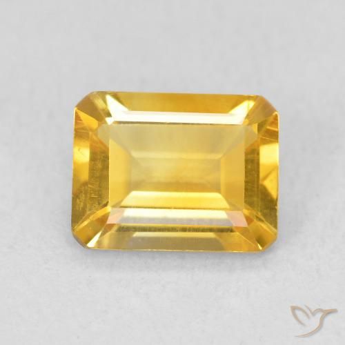 1.21ct طبيعي ذهبي سيترين, قص الزمرد, قليلا جدا