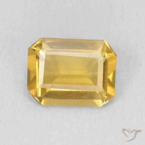 1.12ct طبيعي برتقالى ذهبة سيترين, قص الزمرد, قليلا جدا