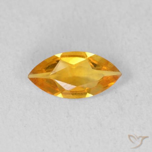 0.42ct طبيعي ذهبى-برتقالى غامق سيترين, ماركيز, VVS-VS