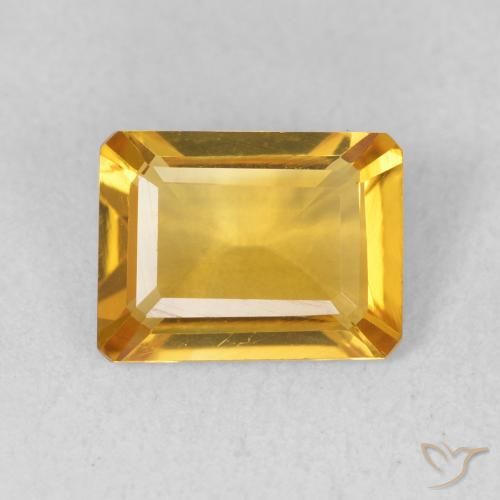 1.21ct طبيعي ذهبى متوسط سيترين, قص الزمرد, VVS