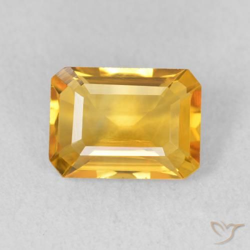 1.35ct طبيعي برتقالى ذهبة سيترين, قص الزمرد, VVS