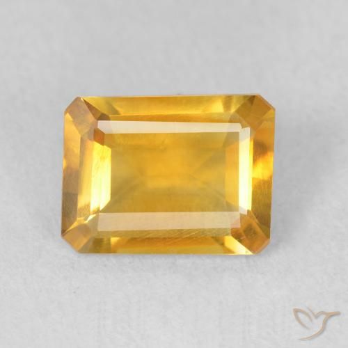 1.22ct طبيعي برتقالى ذهبة سيترين, قص الزمرد, قليلا جدا