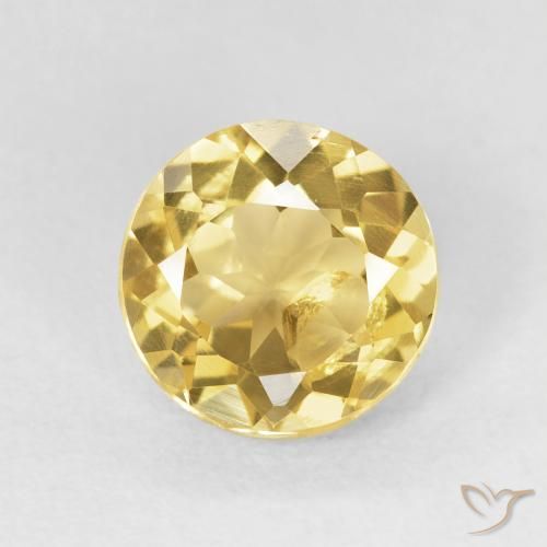 1.72ct طبيعي أصفر-ذهبى فاتح سيترين, دائري, قليلا جدا