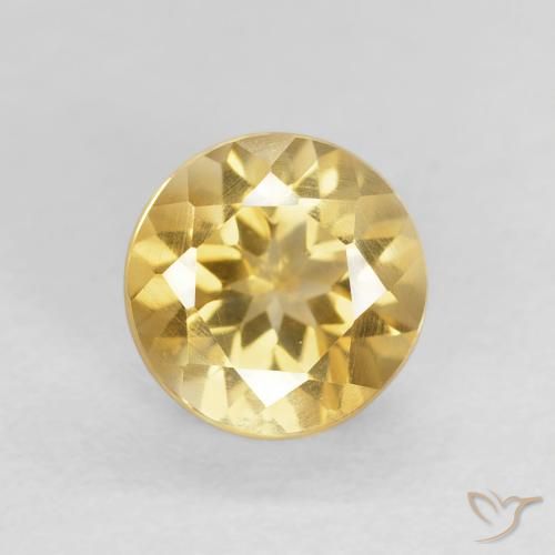 1.05ct طبيعي ذهب سيترين, دائري, قليلا جدا