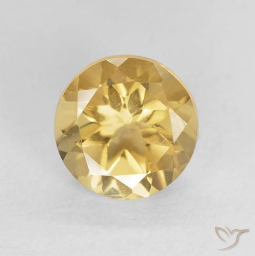 1.66ct طبيعي ذهب سيترين, دائري, قليلا جدا