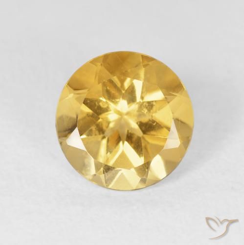 1.76ct طبيعي ذهبى متوسط سيترين, دائري, VVS-VS
